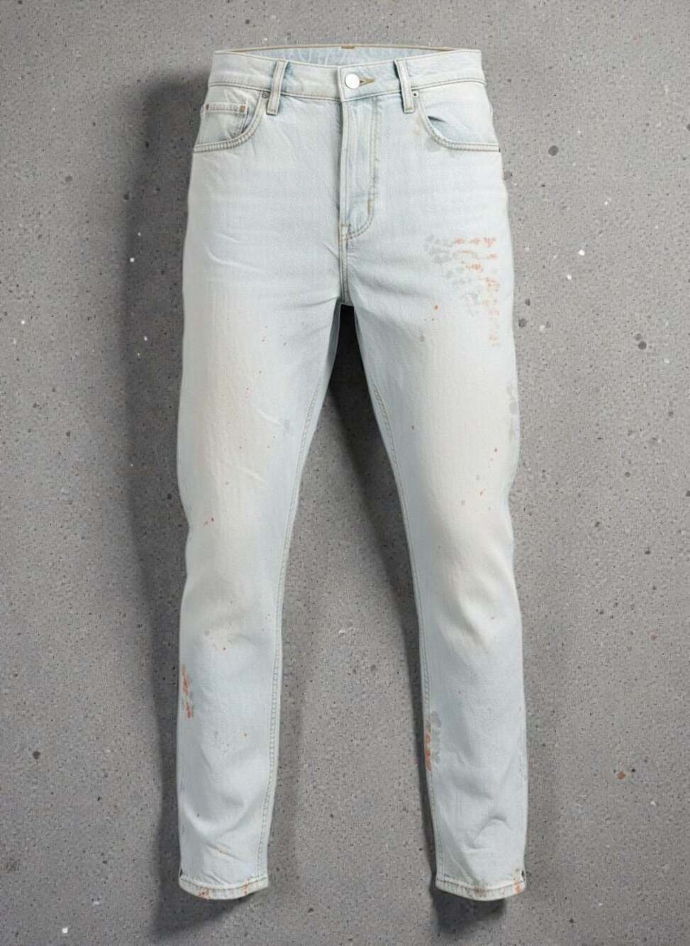 Hudson Reese Pin Jeans Size 30 Light Wash Paint Splatter